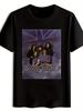 Vintage Rock Band Graphic T-shirt - Purple & Black Retro Music Print Short Sleeve Tee