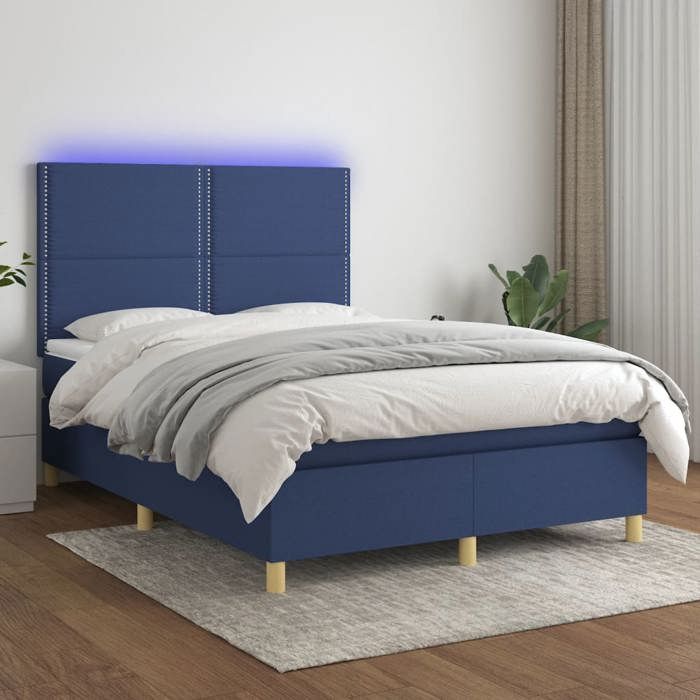 VidaXL Sommier à Lattes de Lit avec Matelas et LED, Lit Rembourré, Lit Double, Lit Adulte de Chambre à Coucher Intérieur, 3135363