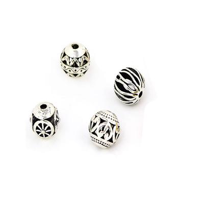 10Pcs 10mm Tibetan Antique Silver Metal Spacer Beads Hollow Round Ball Loose Beads For Jewelry Making DIY Bracelet Nekclace