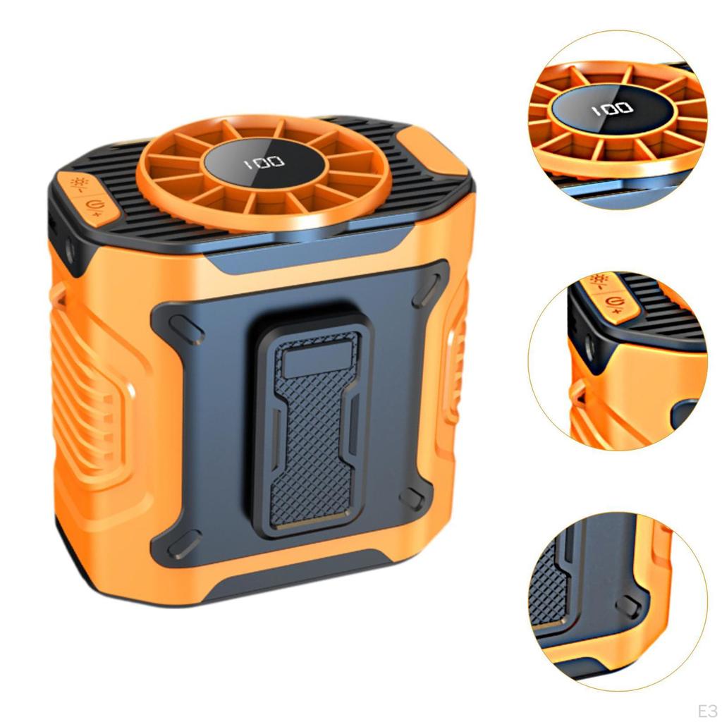 Adjustable Waist Clip Fan with 100 Speeds And Neck Rope for Personal Cooling
