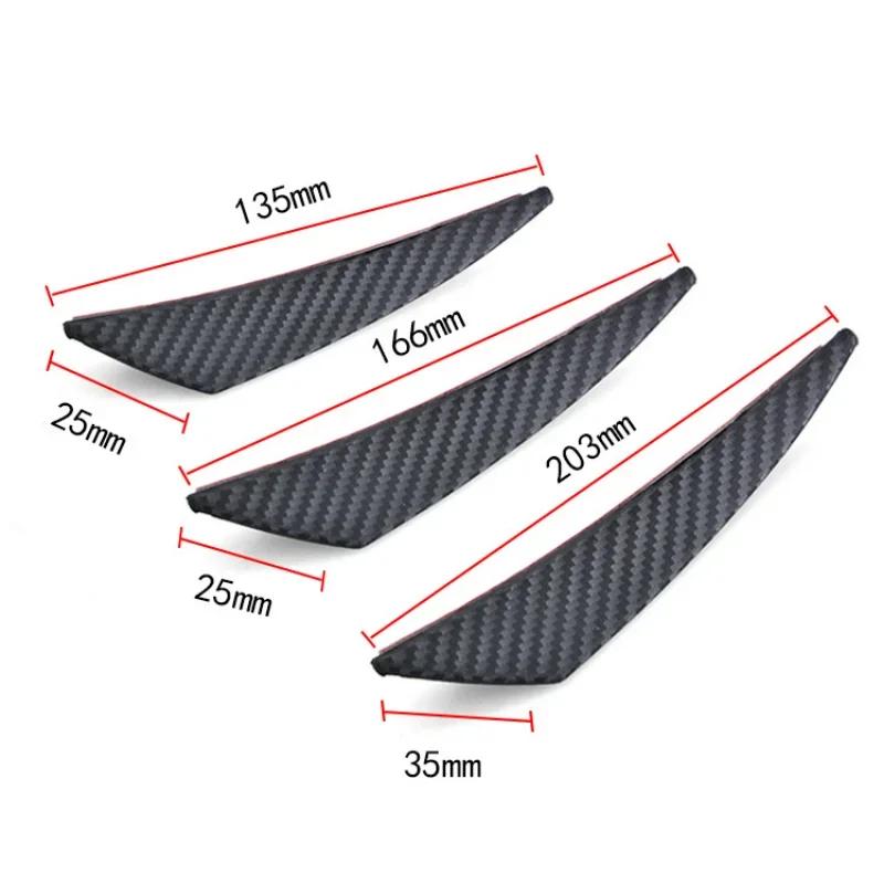 4/6PCS Carbon Fiber Universal Front Bumper Lip Diffuser Splitter Fins Body Spoiler Canards Valence Chin Car Tuning Canard Decor