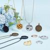 FREEBLOSS 12 Set Round Bezel Pendant Trays Necklace Pendant Blank Frame for Embroidery Round Pendant Tray Charm DIY Jewelry Making Kit for Necklace