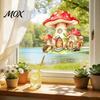 Self Adhesive Bathroom Glass Stickers Watercolor Forest Fairy Static Window Cling, Mushroom Elf Cottage Decal for Creative Gift Home Decor Kids Room,