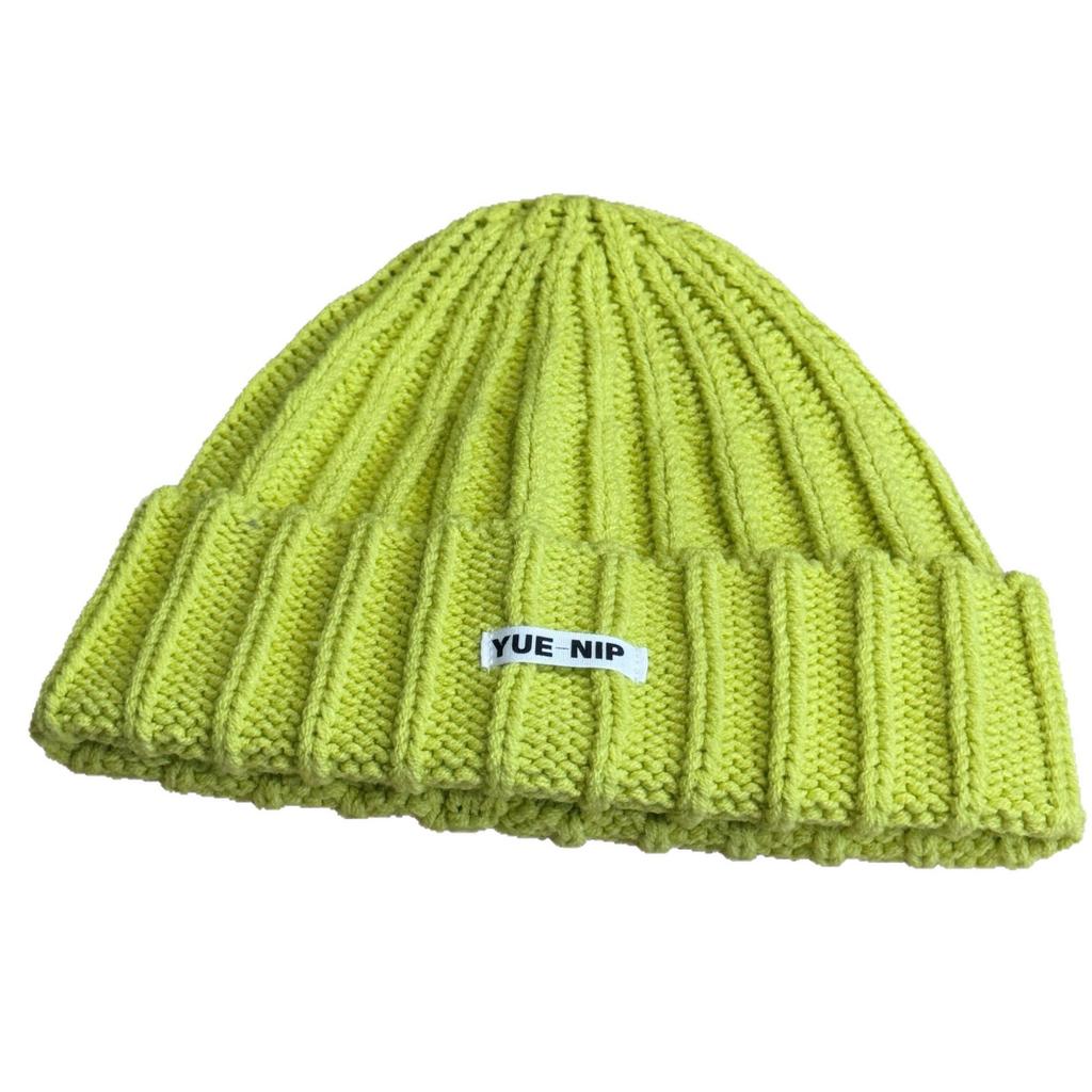 Wollmütze im koreanischen Stil für Männer und Frauen für Herbst und Winter Neuer warmer Stil Kleines Gesicht Ohrenschutz Vielseitige Dopamin-Farbe Patch Strickmütze