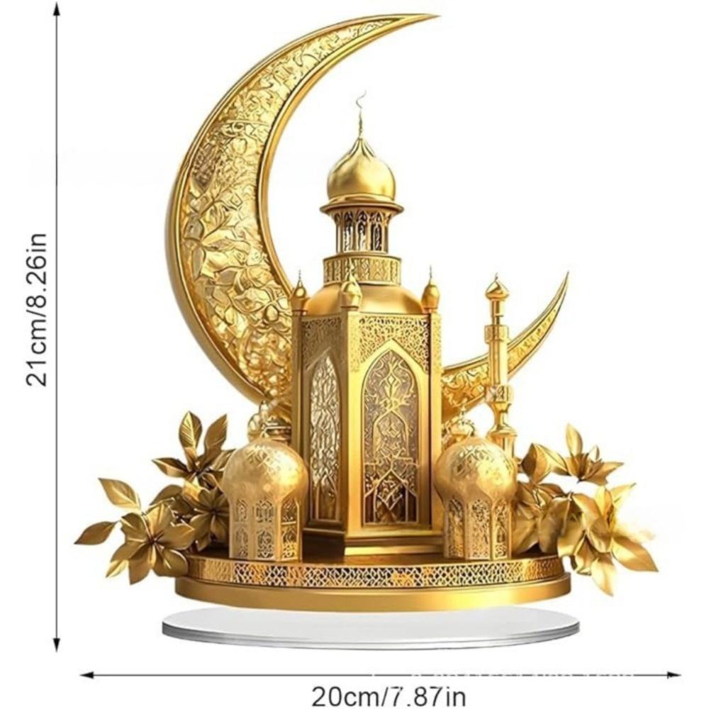 2D Design Islamic Desktop Ornament Elegant Crescent Ramadan Eid Decorations  for Home Decoration