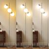 3-Light Tree Floor Lamps for Living Room, Modern Standing Lamp for Bedroom with Globe Lampshade, 3000K/4000K/6000K Colour Temperatures, Steel Base