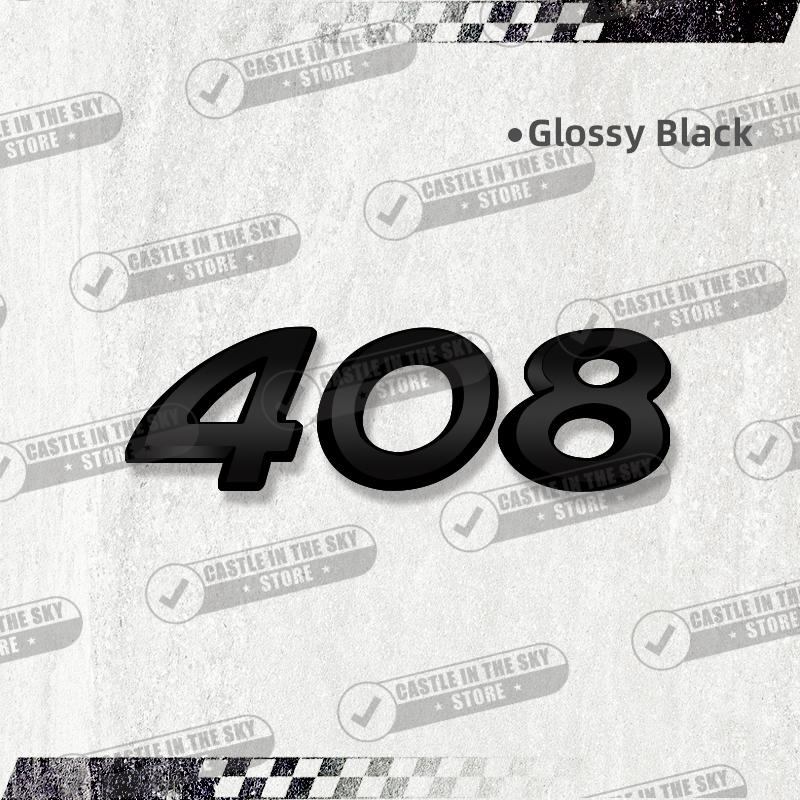 3D For Peugeot 107 207 206 208 301 307 408 407 308 2008 5008 3008 508 Glossy Black Car Sticker Emblem Metal Rear Badge Decal MM35