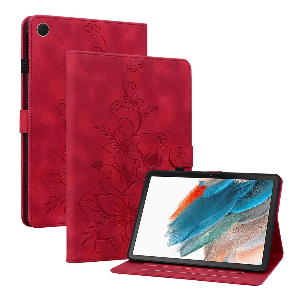 For Samsung Galaxy Tab A8 10.5 (2021) (SM-X200;SM-X205).PU Leather Exquisite Floral Embossed Design Tablet Case
