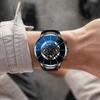 3pcs Men's Fashion Atmospheric Simple Trend Large Disc Business Quartz Watch High-end Luxury Blue Bracelet Two-Piece Set