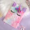 1pc Neutral Gel Pen + 1pc Plush Unicorn Handbook Plush Pen Handwriting Signature Pen Plush Ballpoint Pen Writing Smoothly Quick-Drying Student Gel Pen