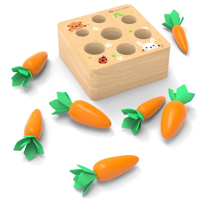 Carrot Harvest Game Wooden Toys For Boys And Girls Educational Shape Matching Puzzle Gifts