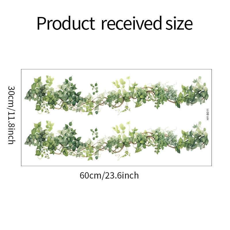 Green Leaves Rattan Wall Sticker Nordic Style Plant Wall Decal