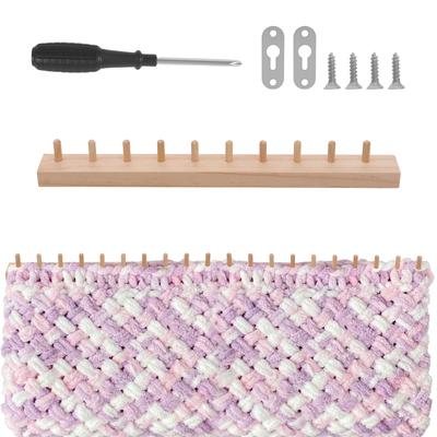 46 Zoll Holzwebstuhl Faltbar Grobstrickdecke Maschine Verstellbare Größe Handgefertigtes Webset zur Deckenherstellung Handarbeiten