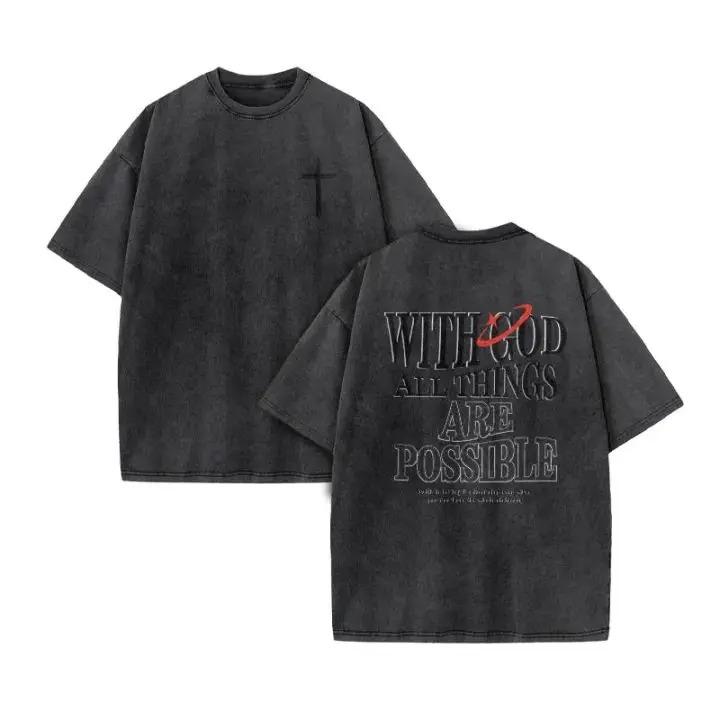 Christian Unisex Women Washed Graphic Print T Shirt Version Casual T Shirt Cotton Christian Vintage T Shirt Harajuku Style