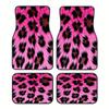 4er Set, Leopardendruck Gummi-Fußmatten, Rutschfeste Teppiche, Leicht zu reinigende Innenraum-Accessoires, Geeignet für Vorder- und Rücksitze