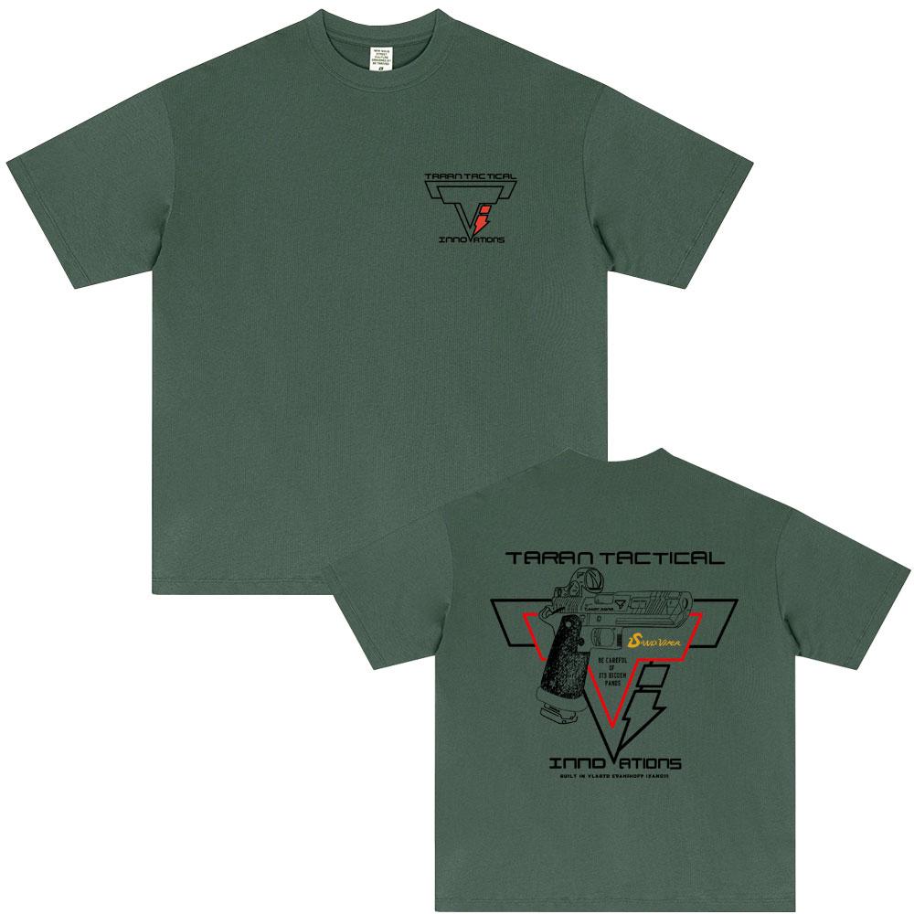 Taran Tactical Pistol Print Super Elastic Graphic T-shirt Unisex Casual Oversized T Shirts Men Women Fashion Vintage Tshirt Tops