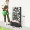 Outdoor Metal Planter, with Back Trellis - Black
