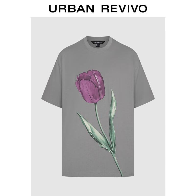 UR Men s 2025 Autumn Floral Pattern Short Sleeve T-Shirt M