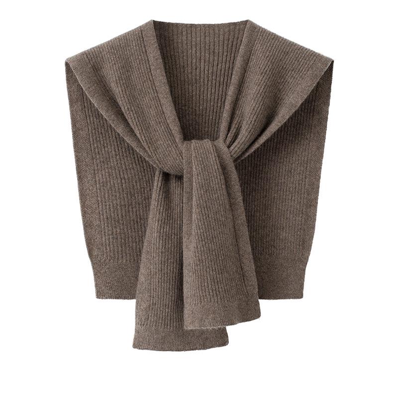 100% Pure Cashmere Knitted Shawl: All-Season Versatile Scarf & Cape