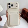 Simple Solid Color With Card Slot Phone Case  For Iphone 17 16 1 14 13 12 Pro Max TPU Store Card Photo Multifunctional Cover