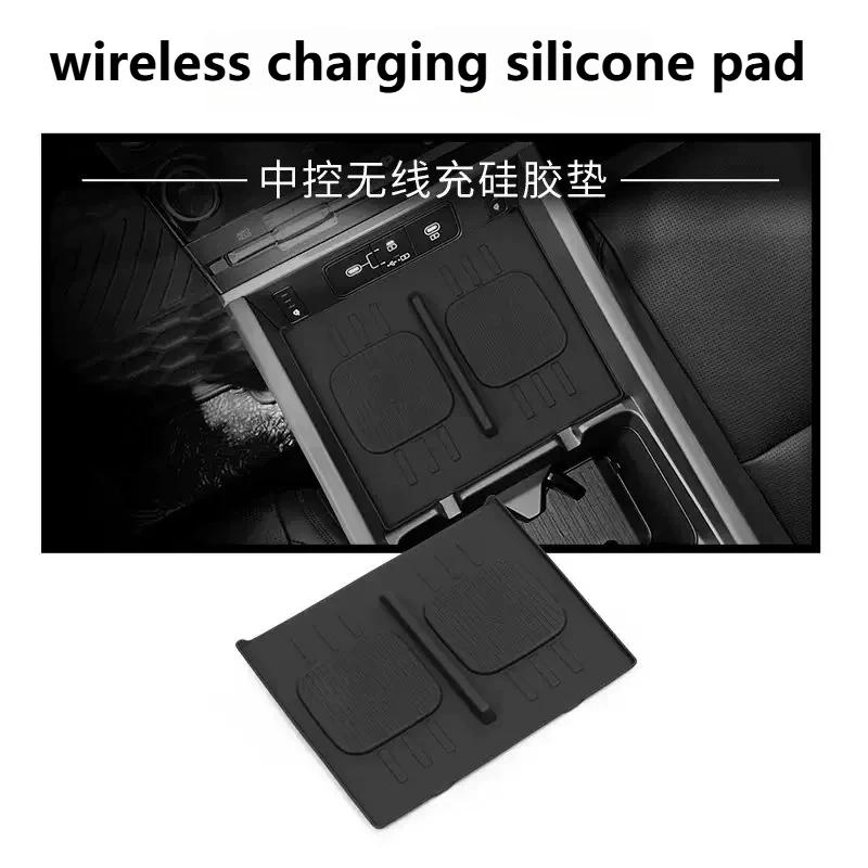 For Hyundai Santa Fe MX5 2024-2026 Car Armrest Console Storage Box Cup Holder Wireless Charging Pad Rear Screen Organizer Box