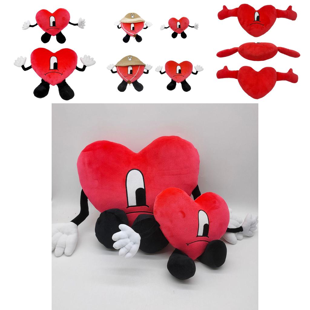 Un Verano Sin Ti Bad Bunny Plush Toy Soft And Durable Heart-shaped Pillow For Kids And Adults