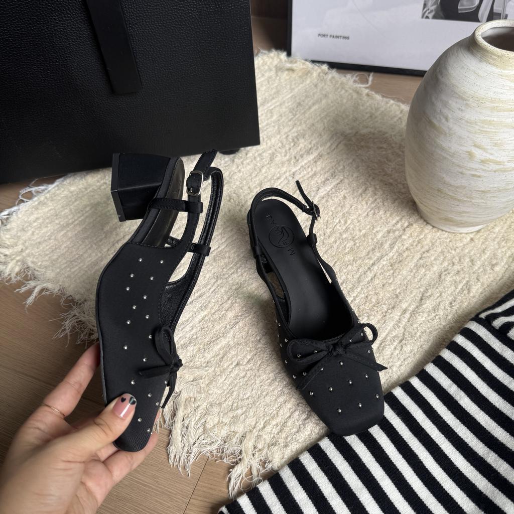 New Summer Butterfly-knot Thick Heel Women Sandals Fashion Outdoor Singbacks Party Dress Women's Footwear