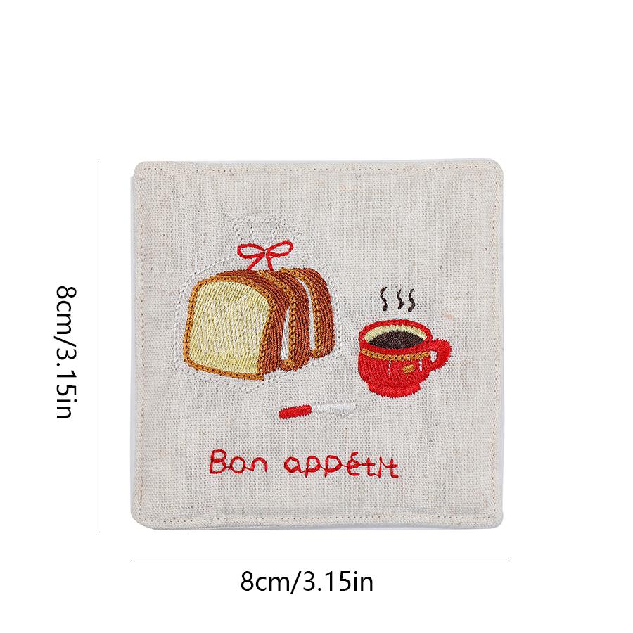 1pc Embroidered Coaster Couple Birthday Gift Home Decor Pendant Self Embroidered Coffee Coaster