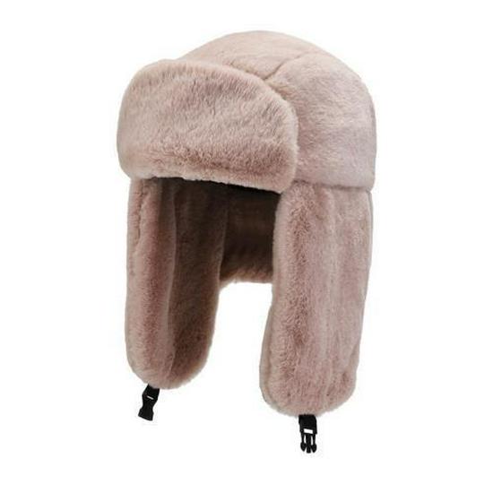Winter Women's Windproof Faux Rabbit Fur Hat with Ear Protection - Fashionable & Warm for Outdoor Cycling