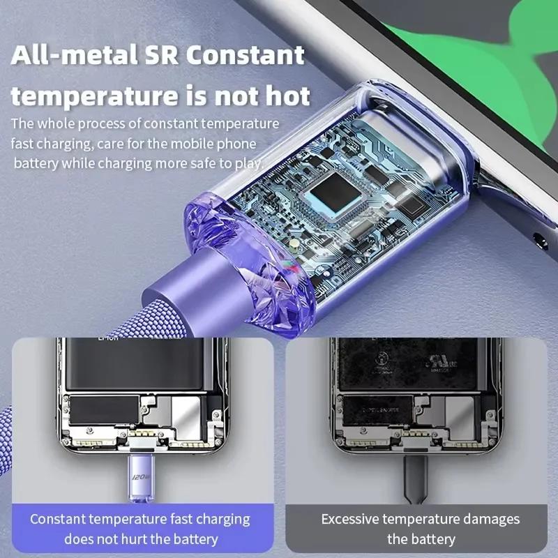 111W Cable Super Fast Charging Cable TypeC-C Cord Quick Charge Phone Data Cord USB A to Type C Cables For Xiaomi iPhone Samsung