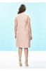 Women's Big Size Dress Pink Knitted Plus Size Dress