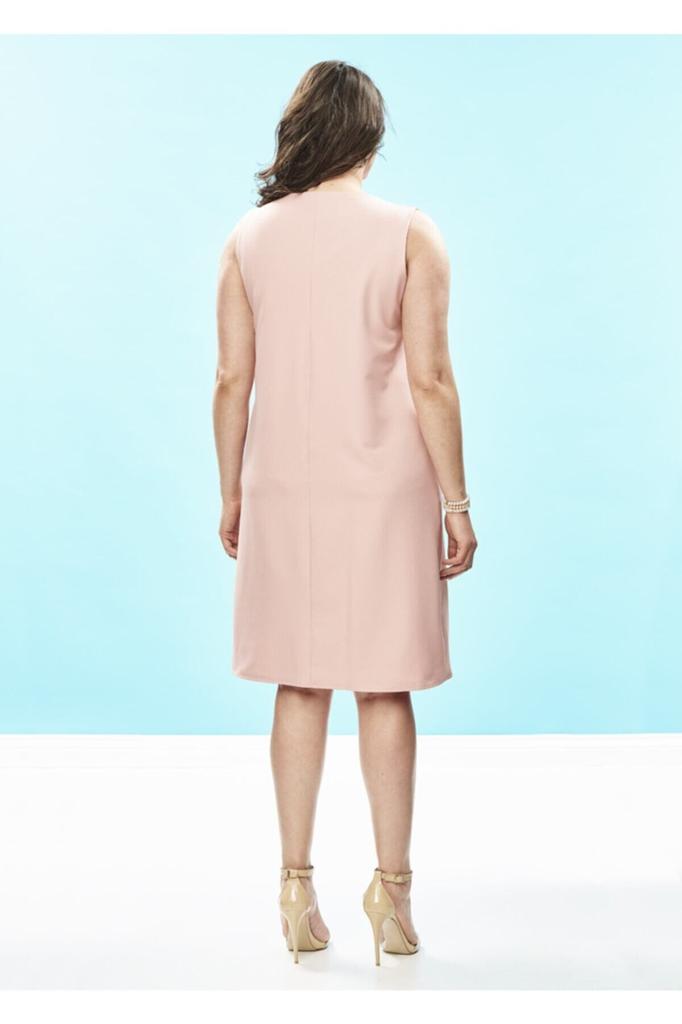 Women's Big Size Dress Pink Knitted Plus Size Dress