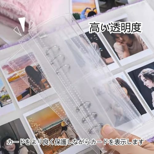 Acrqq A5 Trading Card Case Album, Korean Style, Large Capacity Collectible Book with 4-Pocket Double-Sided Storage, 30 Refills, Holds 240 Cards, 6-Hol