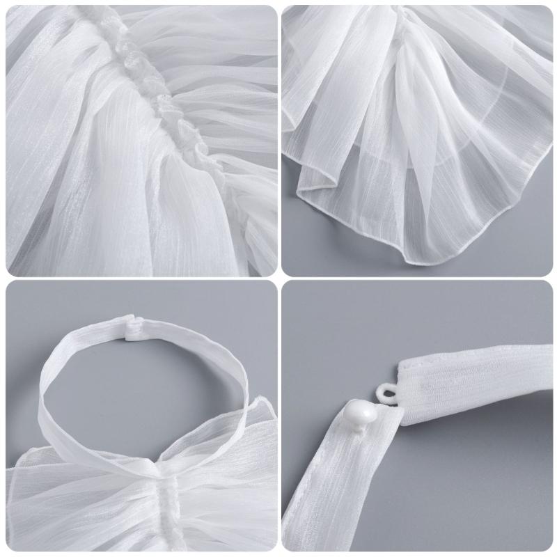 Elegant French Style Detachable Flouncing Collar With Layered Ruffle For Women Daily Outfit And Occasion