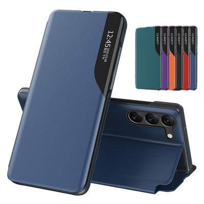 Flipové kožené pouzdro na telefon Smart View pro Samsung Galaxy S24 Ultra S23 FE Plus+ Držák na knížkový obal Protipádový držák odolný proti nárazu Obchodní kryt