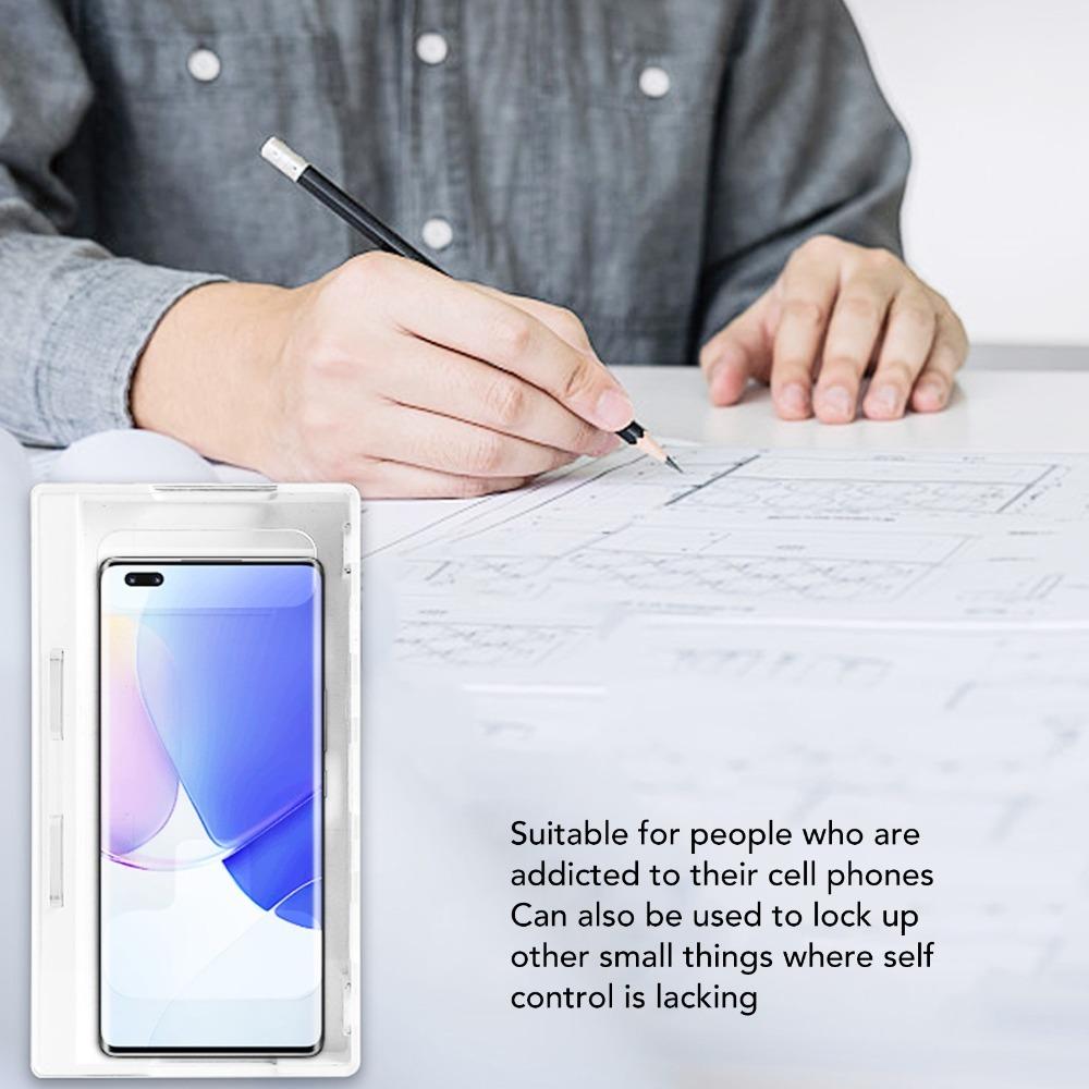 

Easy To Use Cell Phone Lock Box White Self Control Lock Box Mobile Phone Holder Locker Classroom