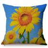 Sunflower Farm Natural Landscape Style Home Decor Sofa Pillow Case Nordic Pastoral Cotton Linen Living Room Chair Cushion Cover