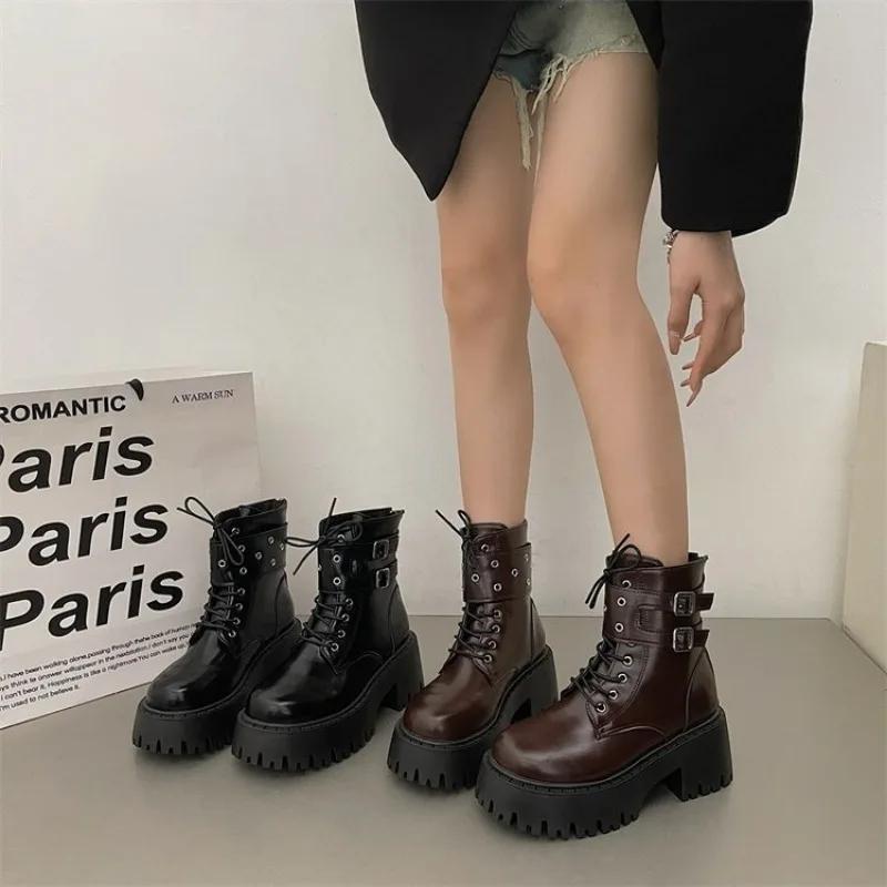 Flats Platform Women Snow Boots Suede Casual Shoes  Winter New Thick Goth Fashion Shoes Women Boots Ankle Boots for Women