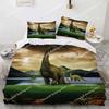 Dinosaur Duvet Cover Set for Kids Boys Girls Polyester  King Queen Size Bedding Set Cartoon Wild Animals Comforter Quilt Cover