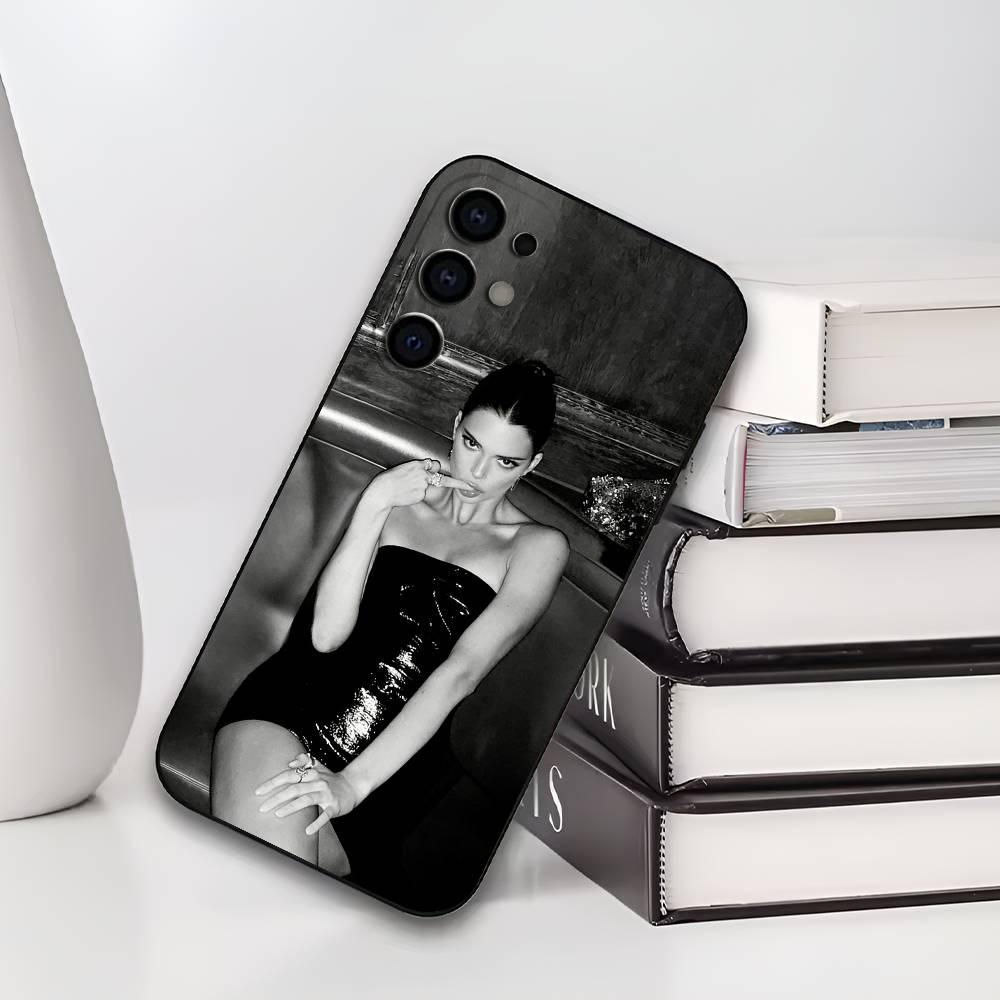 K-Kendall Jenner The Supermodel Phone Case For Samsung S25,S24,S21,S22,S23,S30,Ultra,S20,Plus,Soft Silicone Black Cover