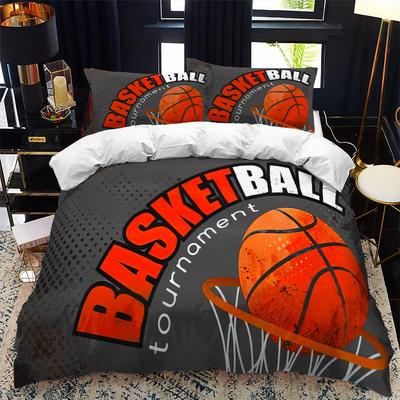 Kids Basketball Duvet Cover Set 3D King Queen Size Cool Sport Theme For Kids Children Teens Ball Gaming Polyester Bedding Set