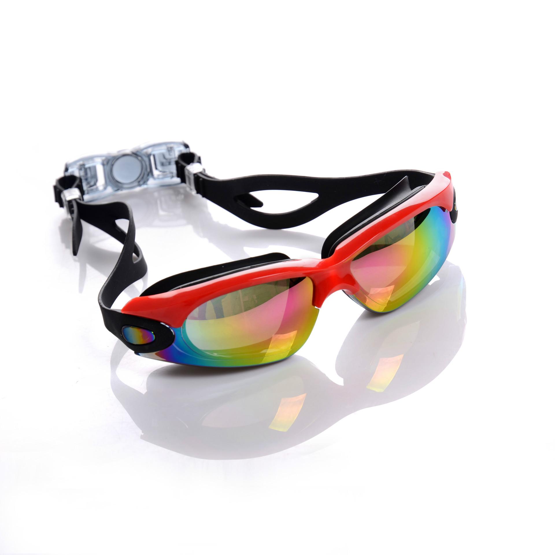 

High definition flat light anti-fog swimming goggles красный