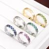 TK Heart Full Zircon Women's Ring: Summer Style, Daily Exquisite Pure Copper Jewelry