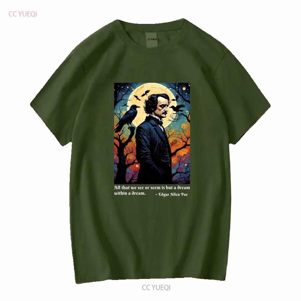Edgar Allen Poe T shirt famous authors Raven quote cotton long or short sleeves vintage Washed Soft Casual designer clothes