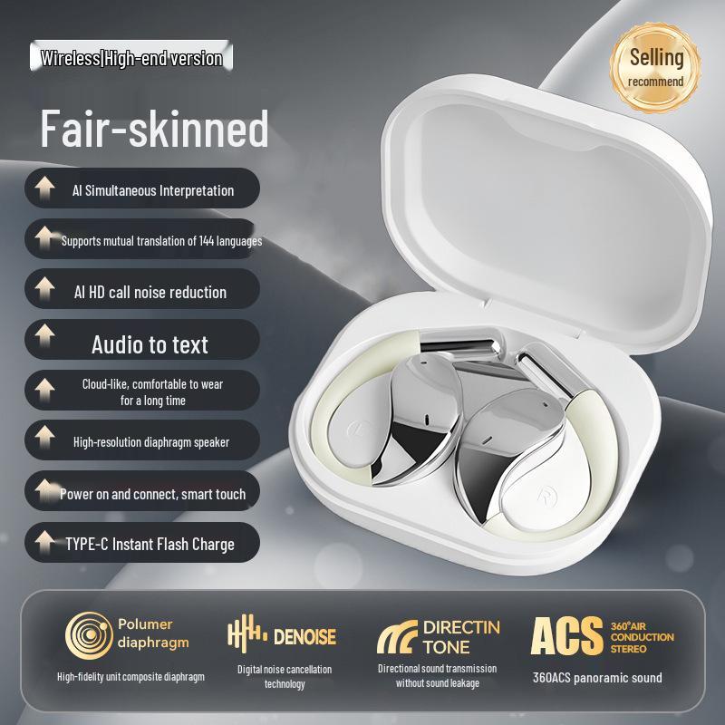 BH32 Wireless Dual-Ear Sports TWS Earphones with AI Translation and Touch Control, Bluetooth 5.4, Digital Display