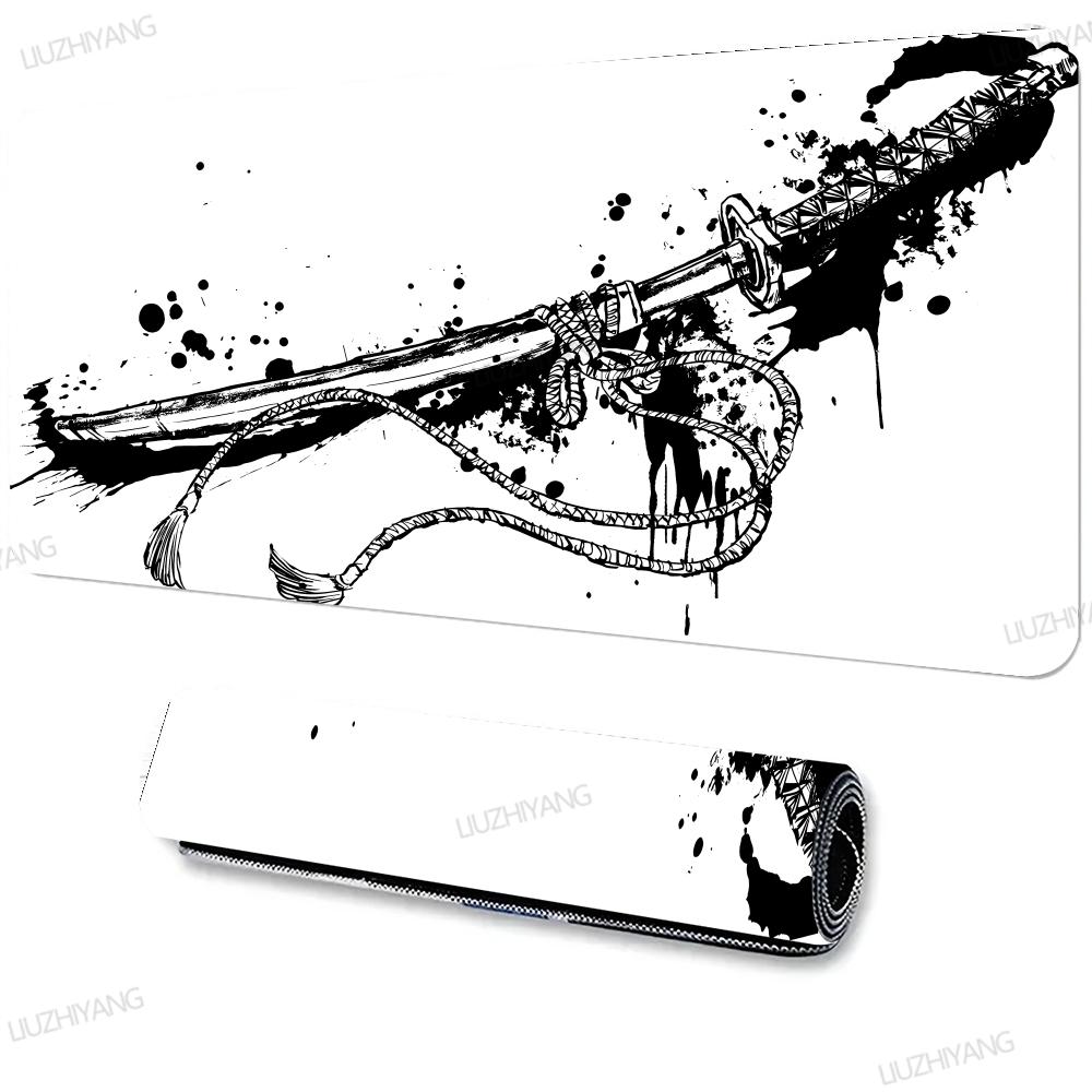 Japan Katana Mouse Pad Extended Keyboard Mat XXL Large Gamer Desk Pads Office Computer Mousepad Game Anti-Slip Rubber Table Mats