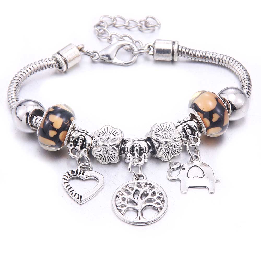 Papa snap Women Bracelet Colorful Crystal Charm Bracelet for Women DIY Beads Bracelets & Bangles Jewelry Gift