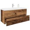 VidaXL Vanity Unit with Integrated Basin and Faucet Old Wood, Bathroom Vanity Cabinet, Bathroom Furniture, 3328937