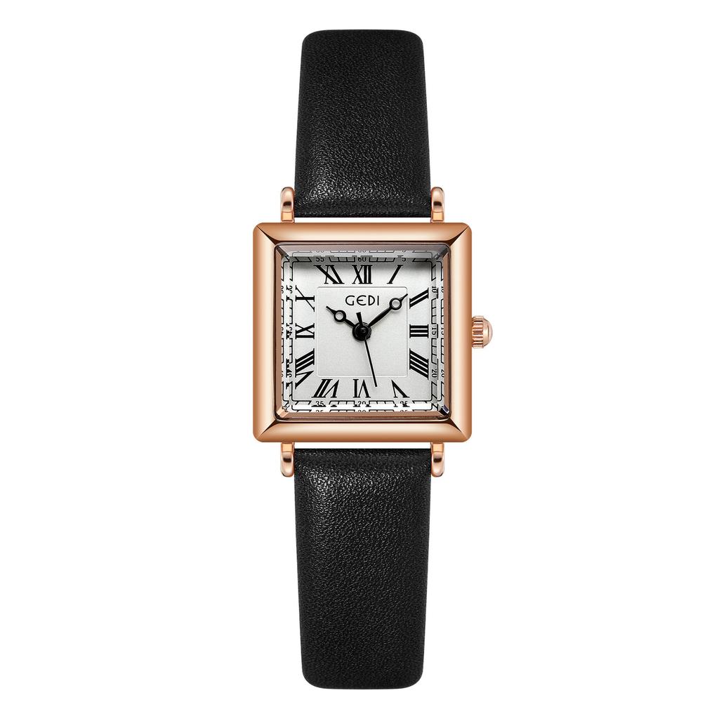 Student Vintage Watch Exquisite Small Square Disc Belt Watch Ladies Waterproof Quartz Watch