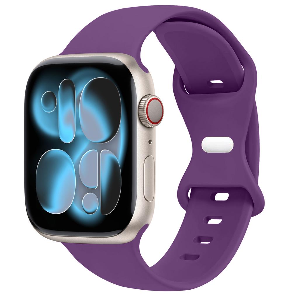 Sport Silicone Strap For Apple Watch Bands 40mm 44mm 46mm 45mm 41mm 49 42mm Correa Bracelet iWatch series 10 11 9 8 7 ultra 3 SE